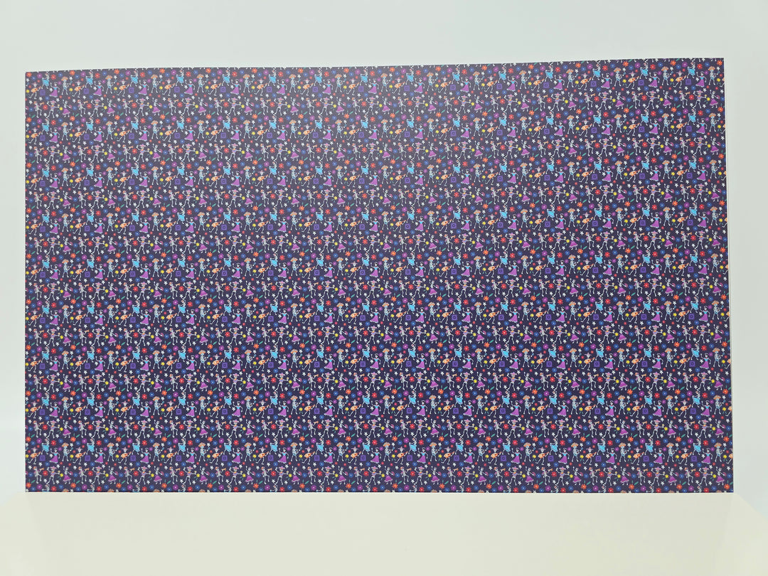 PatternPly® Full Coverage Skeleton Fiesta on Navy MICRO