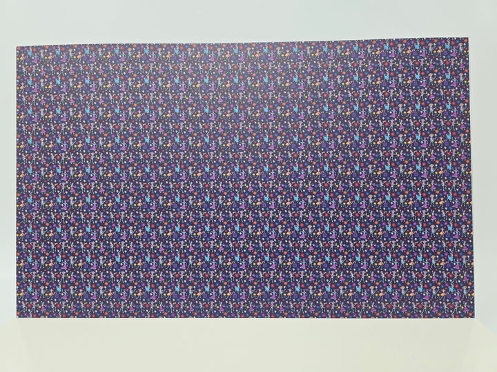 PatternPly® Full Coverage Skeleton Fiesta on Navy MICRO