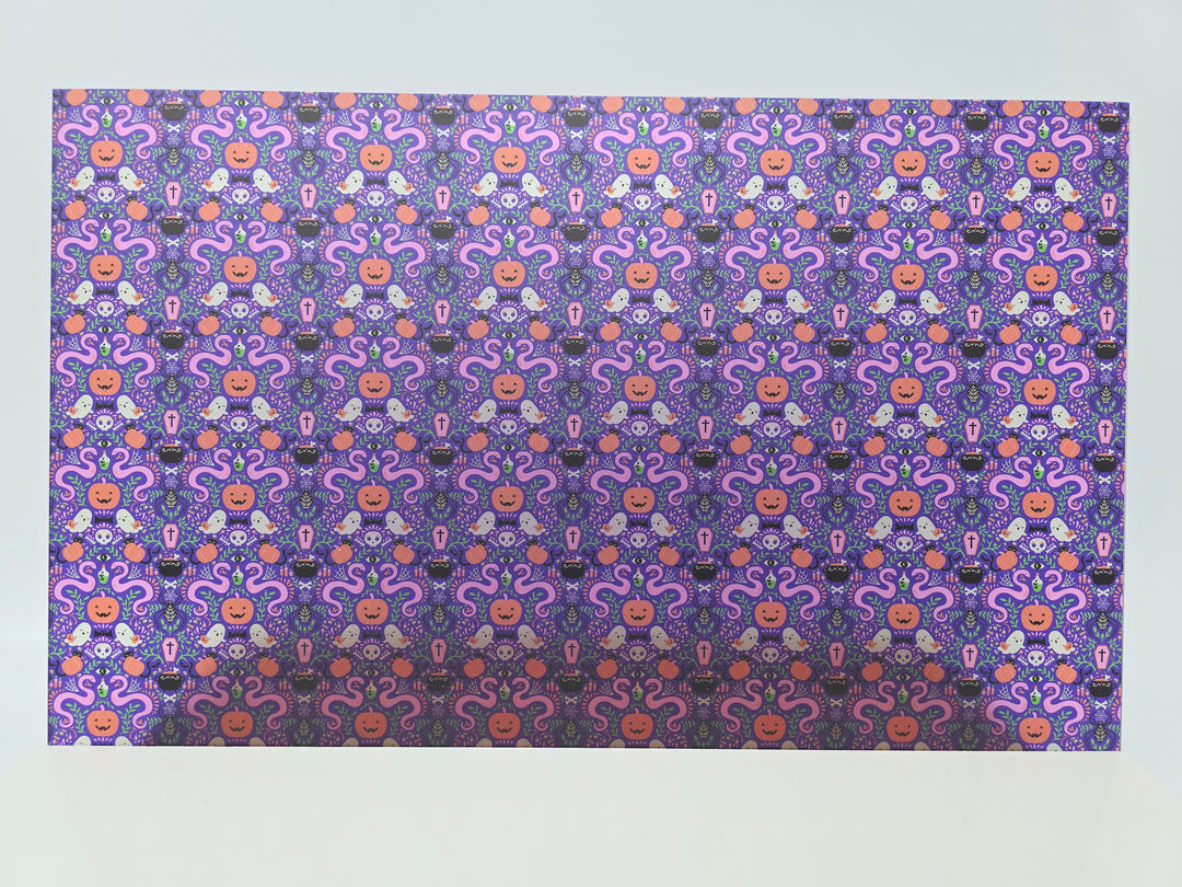 PatternPly® Transparent Mystic Snakes and Ghosts on Purple