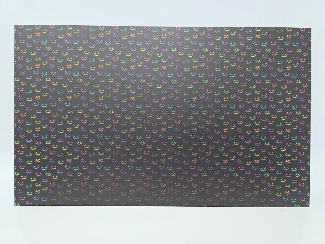 PatternPly® Transparent Neon Spooky Faces