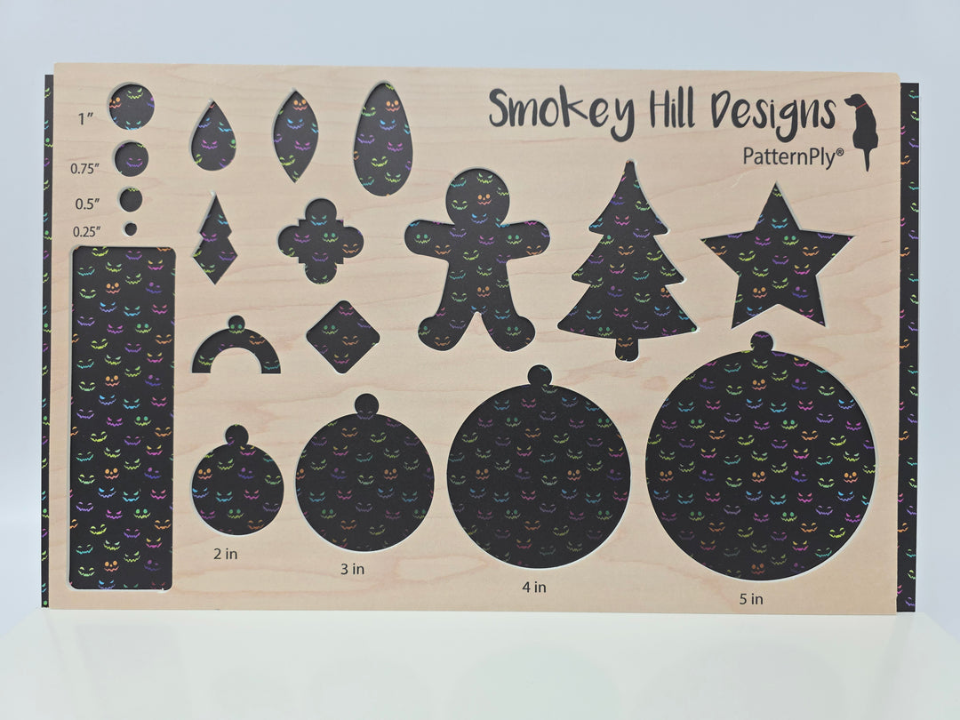 PatternPly® Transparent Neon Spooky Faces