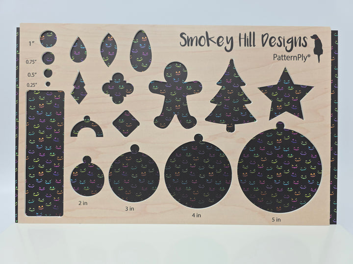 PatternPly® Transparent Neon Spooky Faces