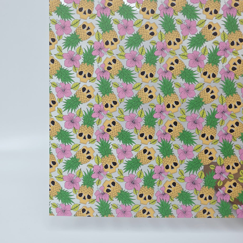 PatternPly® Scattered Luau Skulls sheet showing the pattern
