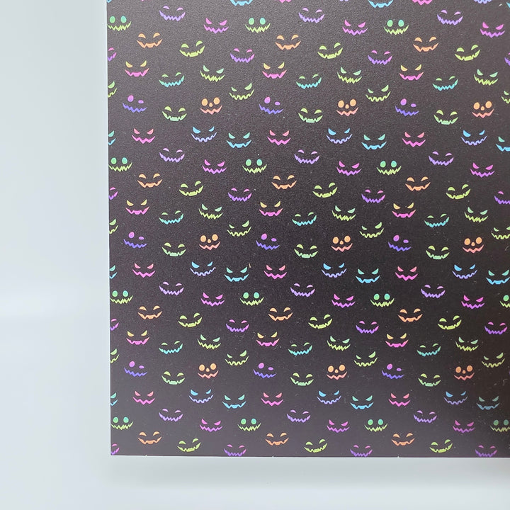 PatternPly® Transparent Neon Spooky Faces