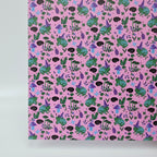PatternPly® Full Coverage Witchy Frogs on Pink sheet showing the pattern