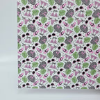 PatternPly® Full Coverage Pink BikiniWeen on White sheet showing the pattern