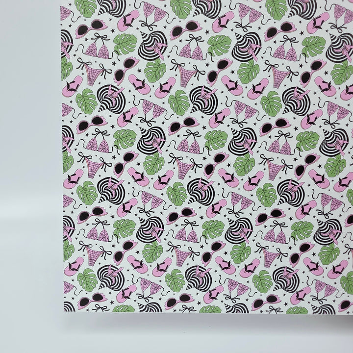 PatternPly® Full Coverage Pink BikiniWeen on White