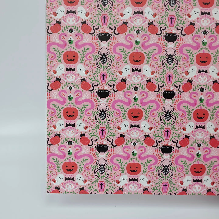 PatternPly® Full Coverage Mystic Snakes and Ghosts on Pink