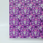 PatternPly® Full Coverage Fingers and Bows on Purple sheet showing the pattern