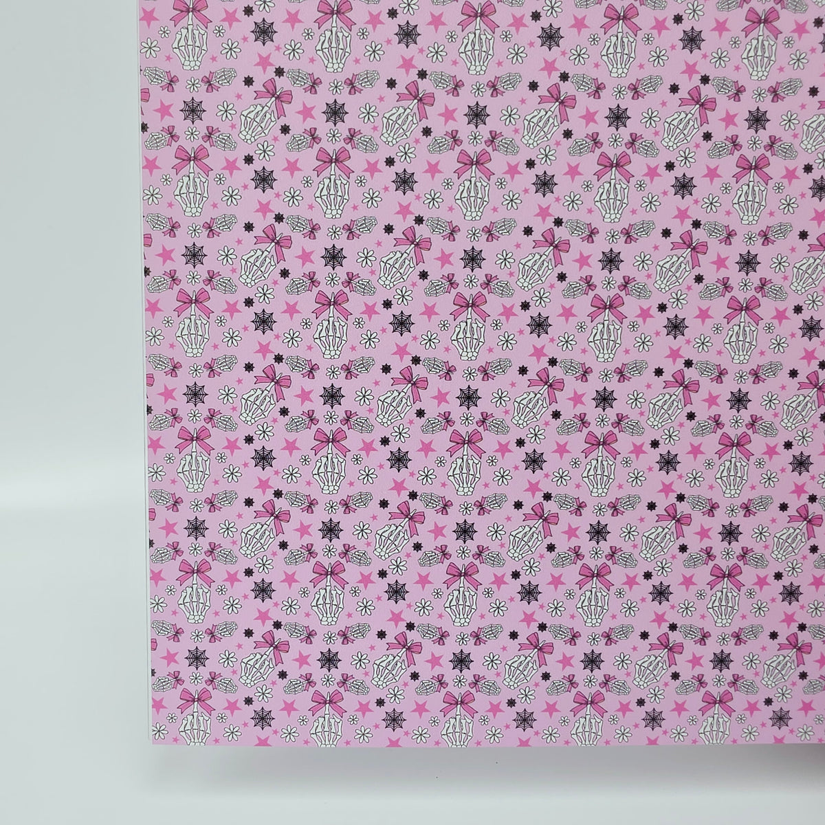 PatternPly® Full Coverage Fingers and Bows on Pink MICRO sheet showing the pattern