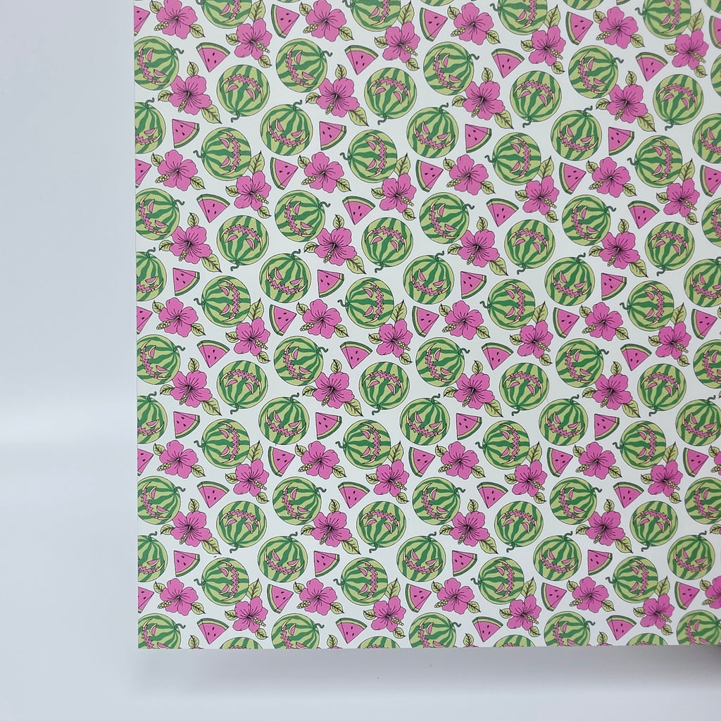 PatternPly® Full Coverage Carved Watermelons on White sheet showing the pattern