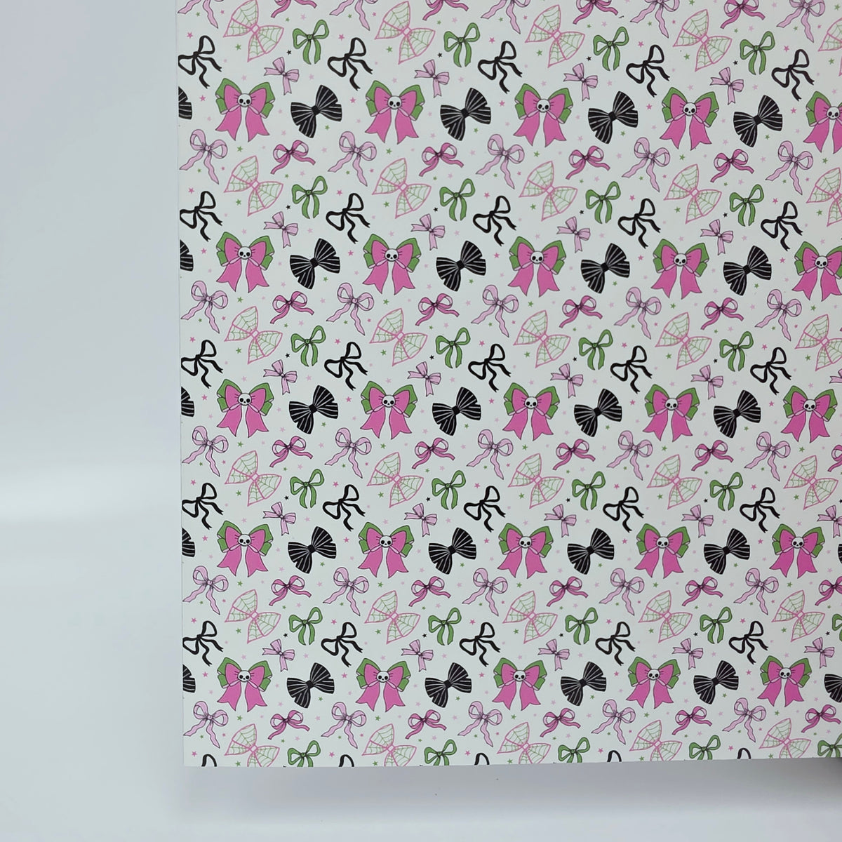 PatternPly® Full Coverage Bows and Skeletons sheet showing the pattern