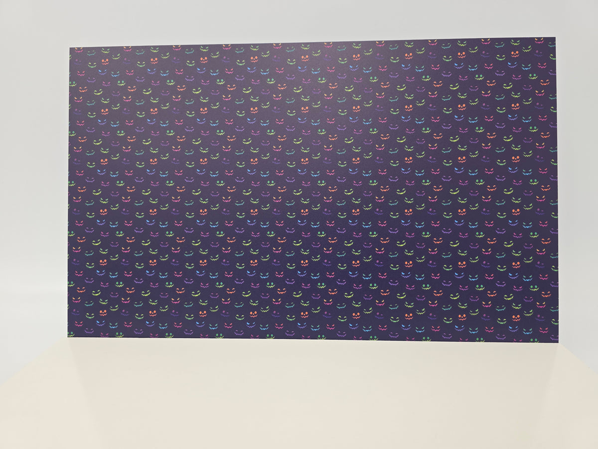 PatternPly® Full Coverage Neon Spooky Faces On Purple product photo 2