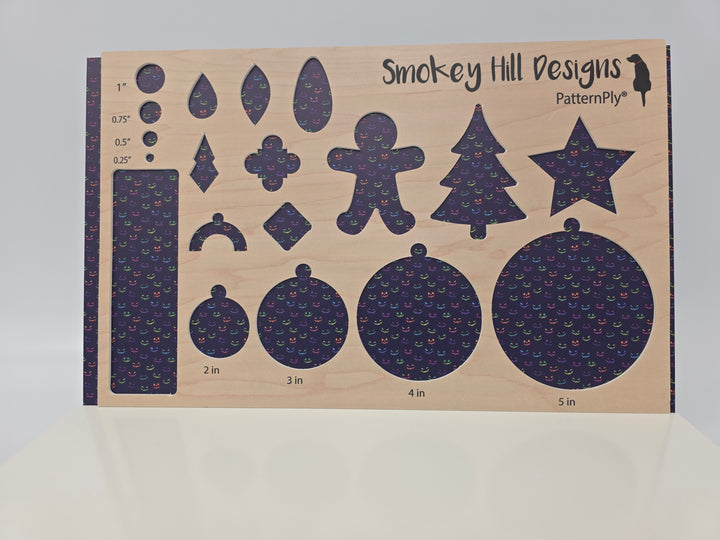 PatternPly® Full Coverage Neon Spooky Faces On Purple MICRO