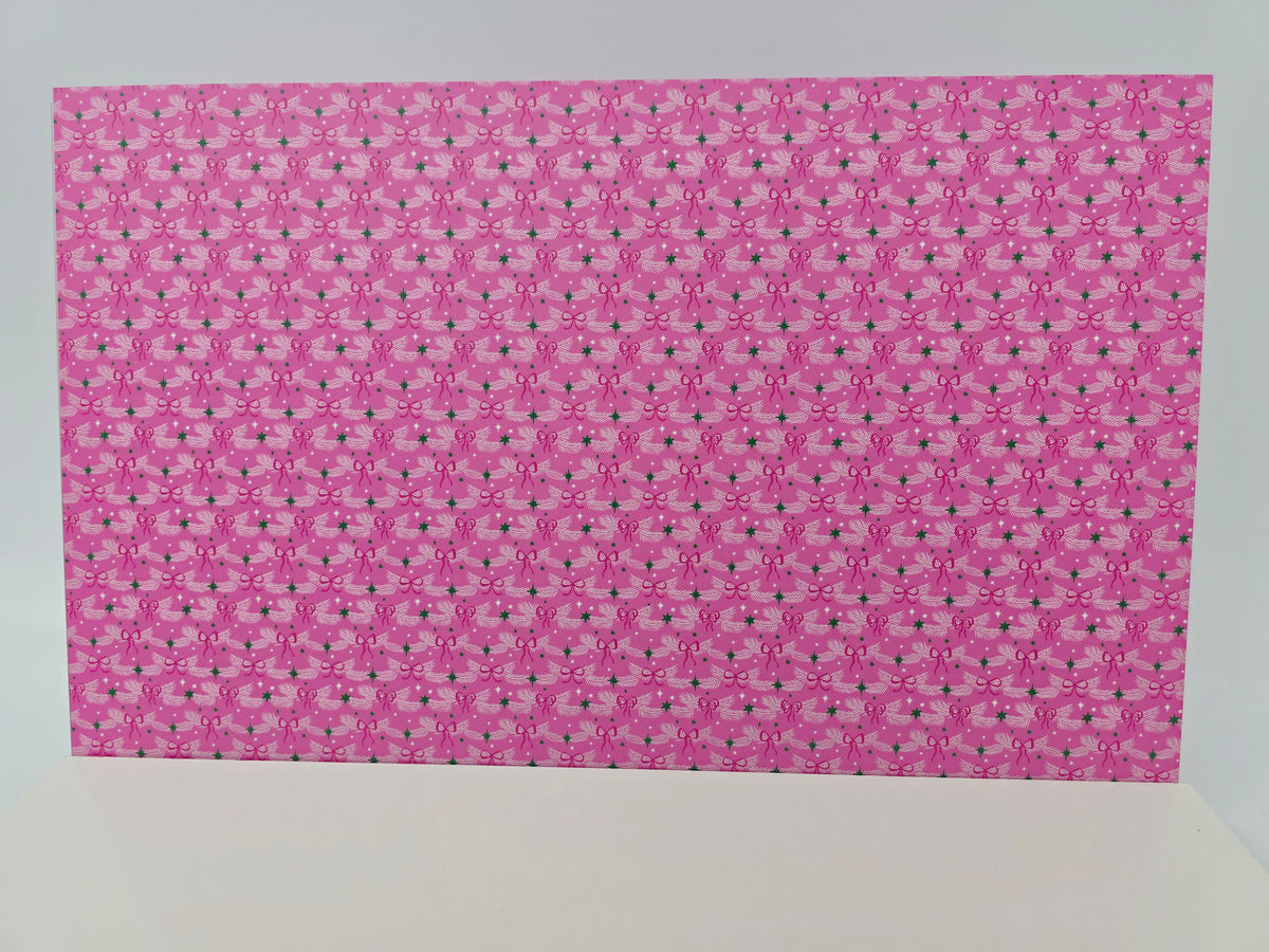 PatternPly® Full Coverage Pink Bows and Pine White product photo 2