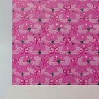 PatternPly® Full Coverage Pink Bows and Pine White sheet showing the pattern