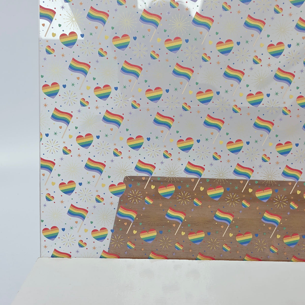 PatternPly® Scattered Pride Celebrations sheet showing the pattern