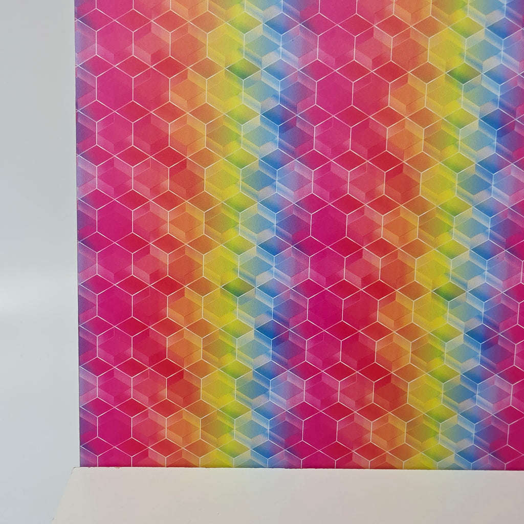 PatternPly® Full Coverage Rainbow Hex sheet showing the pattern