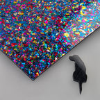 Blue Party Pop Space Junk acrylic sheet