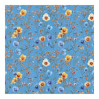 PatternPly® EcoLightBlue Blue and Yellow Wildflowers sheet showing the pattern