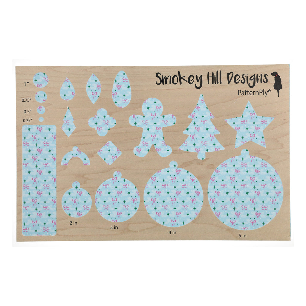PatternPly® Full Coverage Pink Bows on Pastel Blue Pine product photo 3