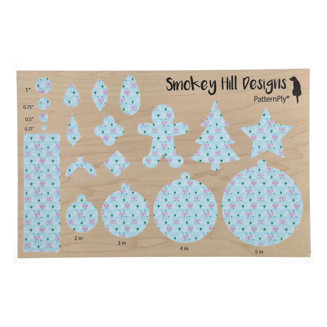 PatternPly® Full Coverage Pink Bows on Pastel Blue Pine