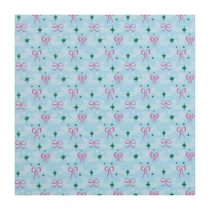 PatternPly® Full Coverage Pink Bows on Pastel Blue Pine