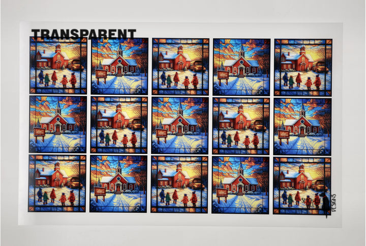 PatternPly® Transparent Schoolhouse In Winter Small