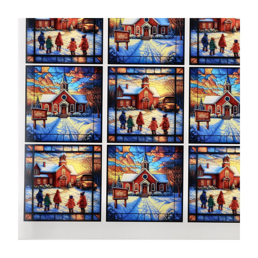 PatternPly® Transparent Schoolhouse In Winter Small