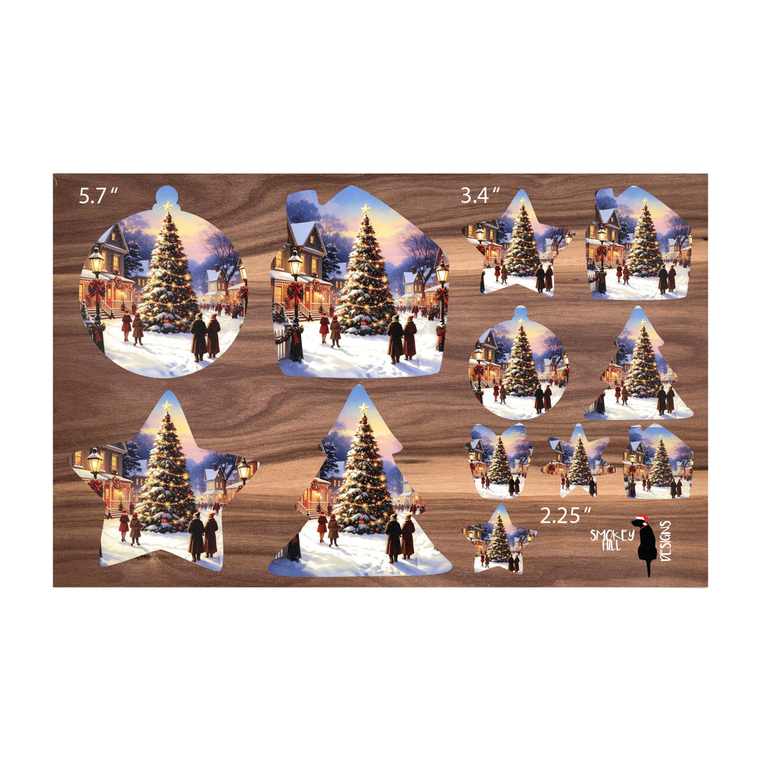 PatternPly® Transparent Americana Christmas Tree 3 sizes