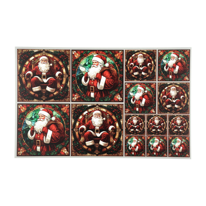PatternPly® Transparent Classic Santas 3 sizes
