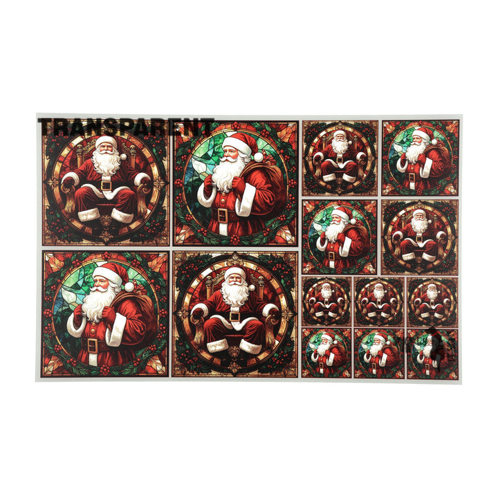 PatternPly® Transparent Classic Santas 3 sizes