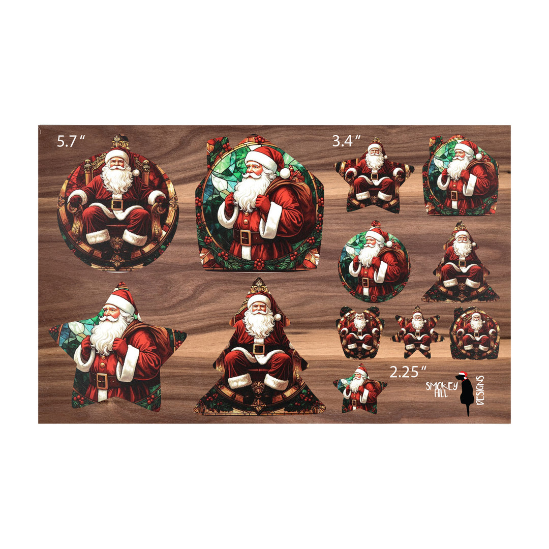 PatternPly® Transparent Classic Santas 3 sizes