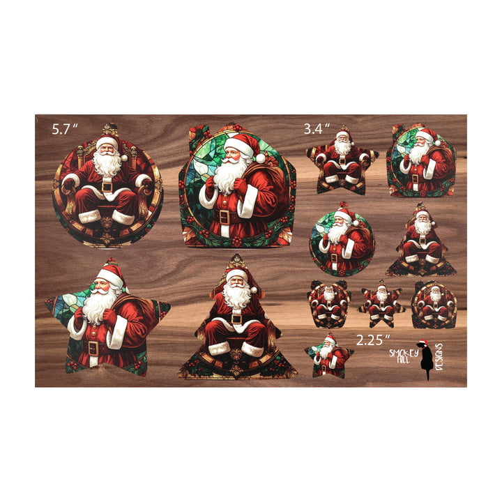 PatternPly® Transparent Classic Santas 3 sizes