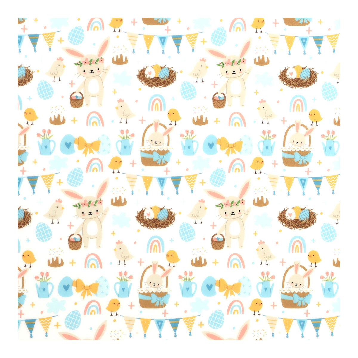 PatternPly® Full Coverage Bunnies in Baskets sheet showing the pattern