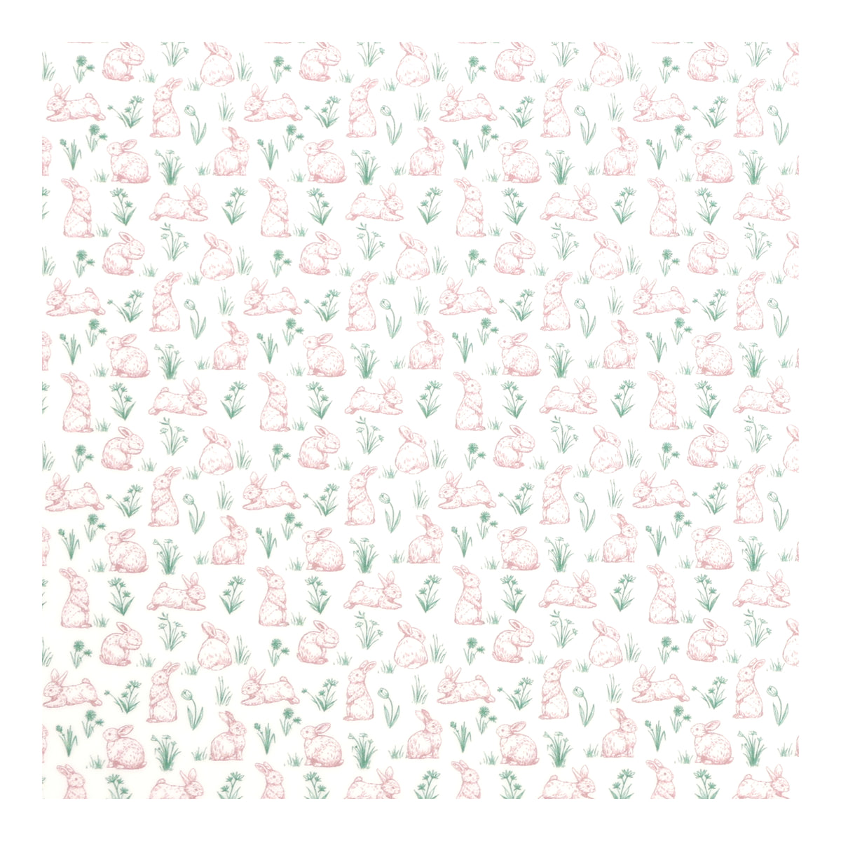 PatternPly® Full Coverage Playful Bunnies sheet showing the pattern