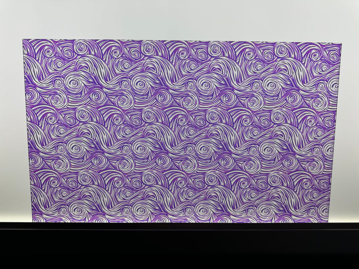 PatternPly® Acrylic Transparent Purple and White Swirls