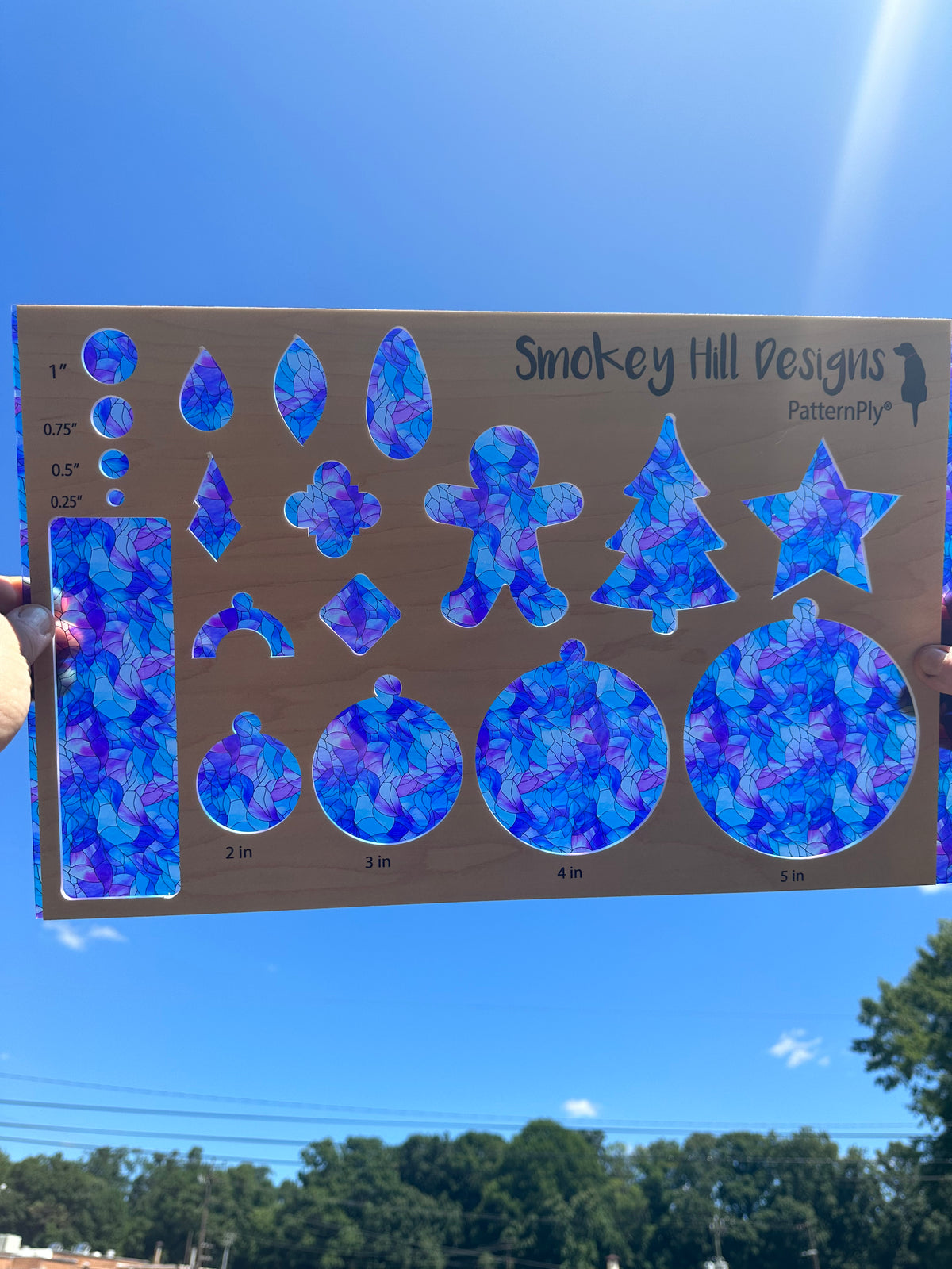 PatternPly® Transparent Blue and Purple Stained Glass product photo 2