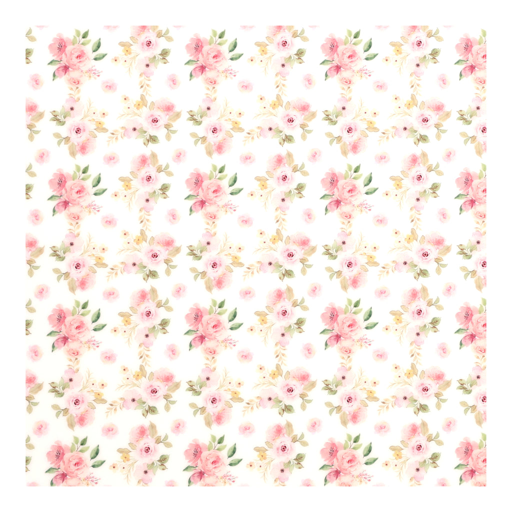 PatternPly® Full Coverage Pink Tea Party sheet showing the pattern