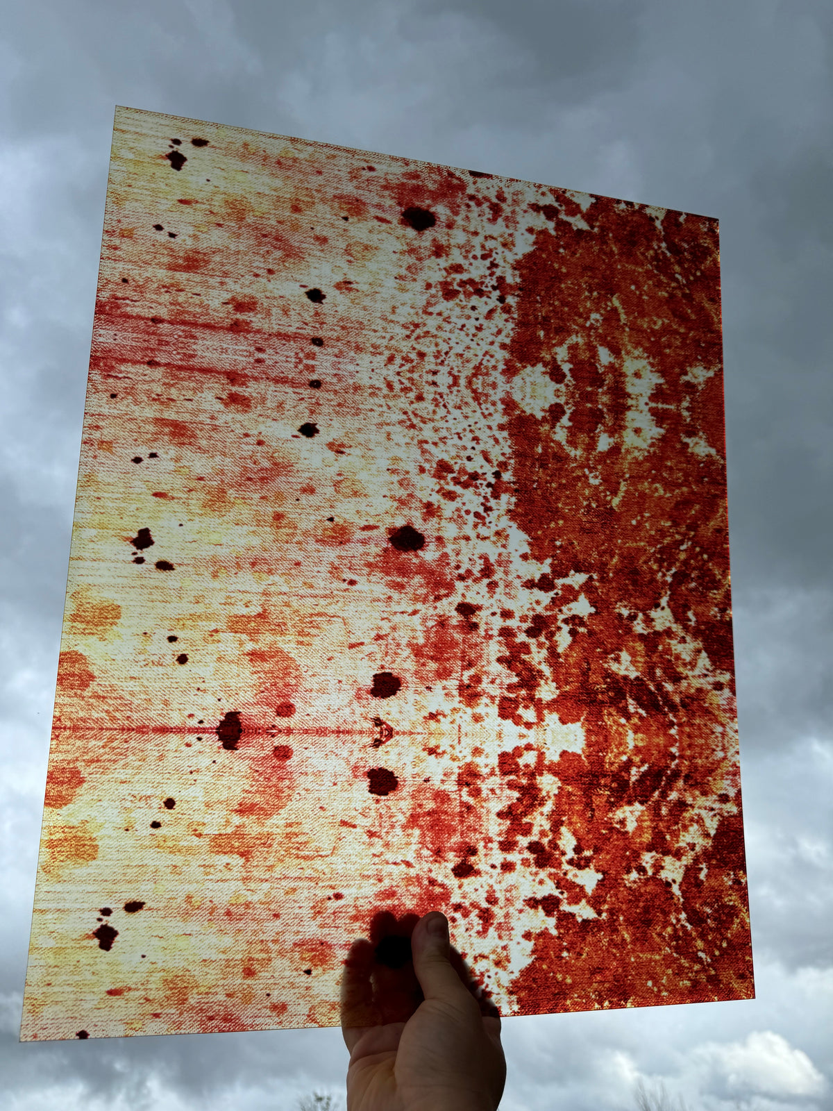 PatternPly® 19x24" Transparent Bloody Fabric XL Scale sheet showing the pattern