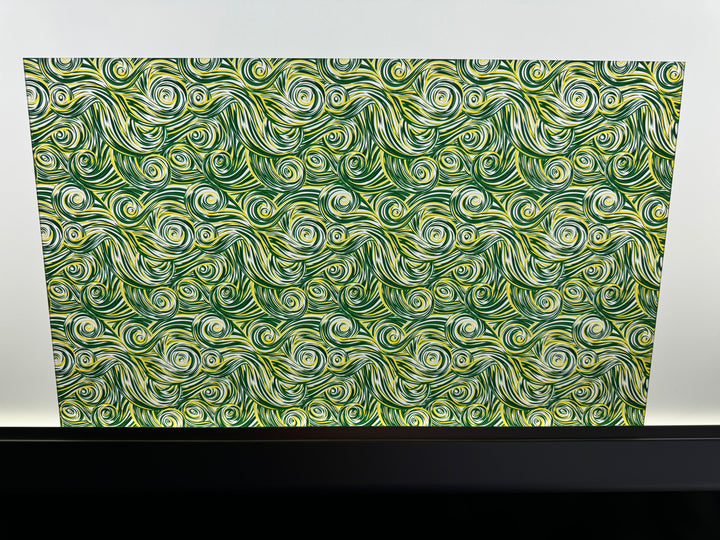 PatternPly® Acrylic Transparent Green and Gold Swirls