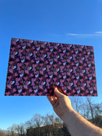 PatternPly® Transparent Black and Red Hearts sheet showing the pattern