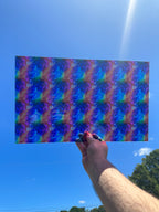 PatternPly® Transparent Tie Dye Stained Glass sheet showing the pattern