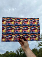 PatternPly® Transparent Floral Mountain Range Stained Glass sheet showing the pattern