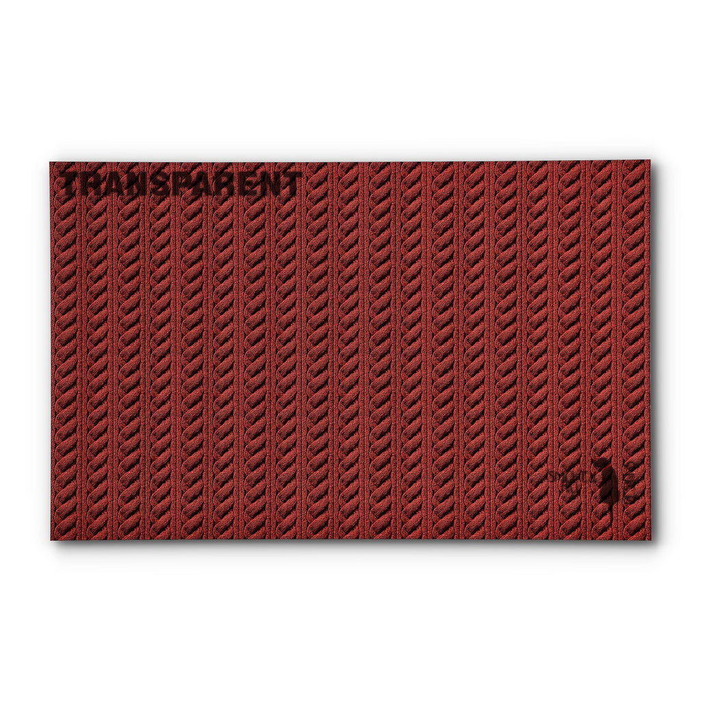 PatternPly® Transparent Cable Knit Red sheet showing the pattern