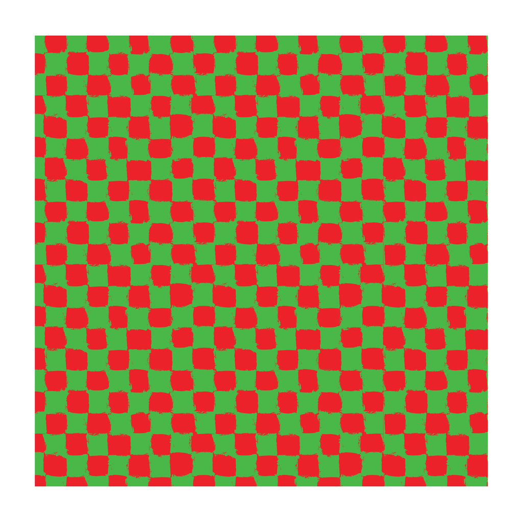 PatternPly® Full Coverage Red and Green Checkered sheet showing the pattern
