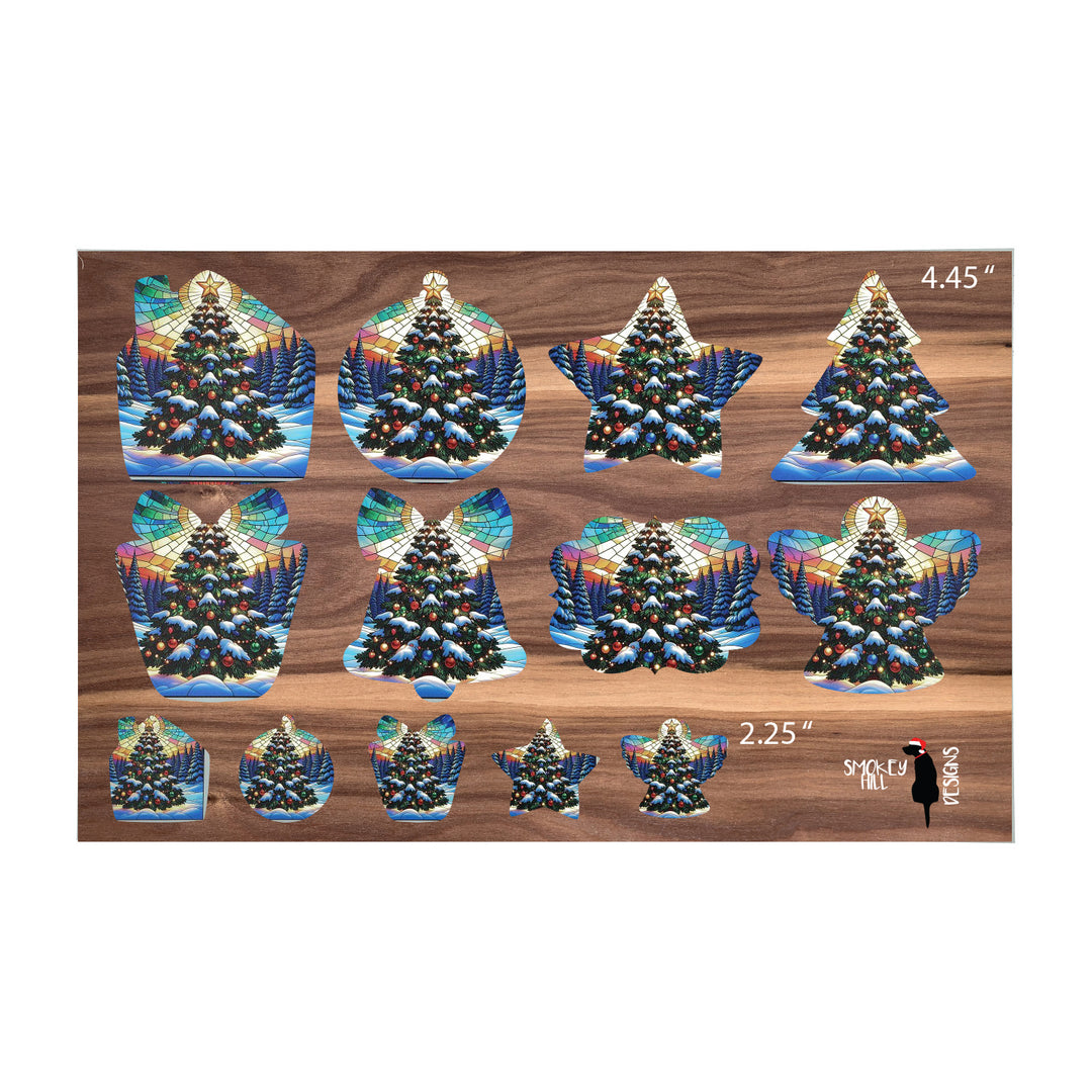 PatternPly® Transparent Christmas Tree in the Snow 2 sizes