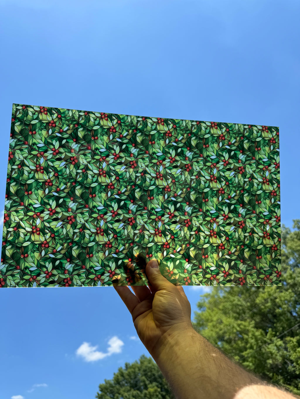 PatternPly® Transparent Stained Glass Mistletoe sheet showing the pattern