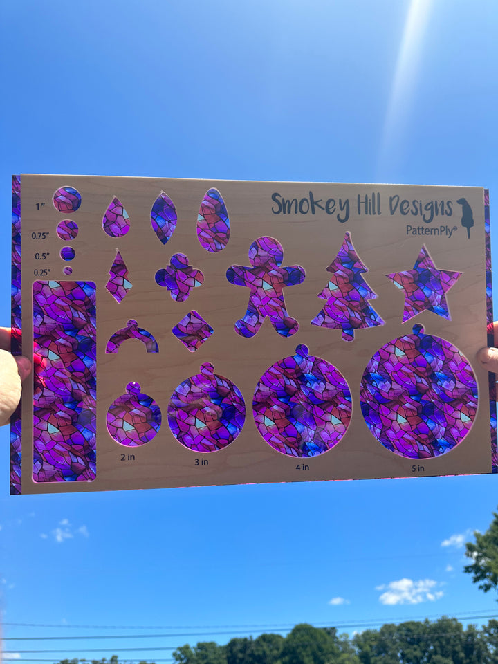 PatternPly® Acrylic Transparent Pink and Purple Stained Glass