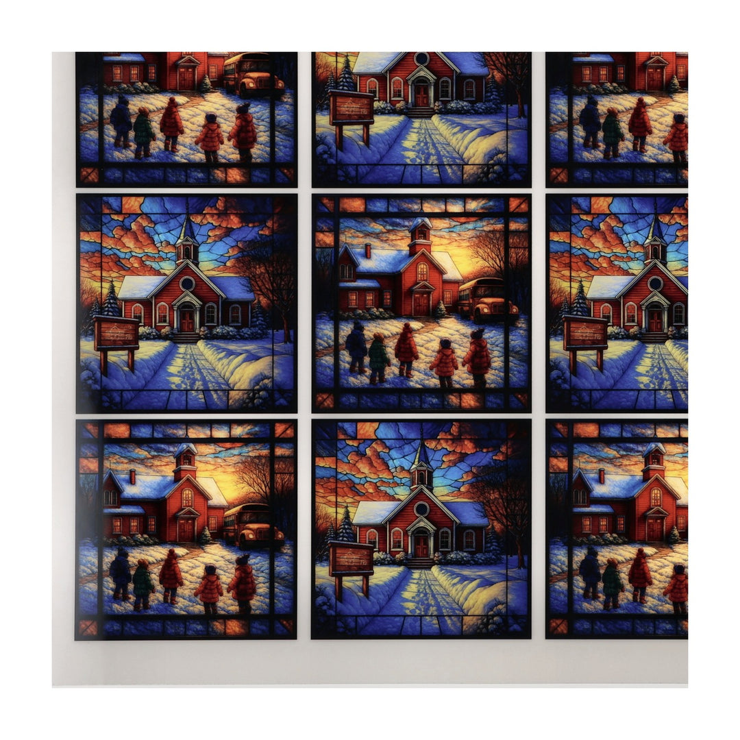 PatternPly® Full Coverage Schoolhouse In Winter Small